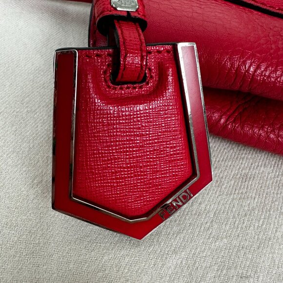 Fendi Red Petit 2Jours Leather Satchel - Picture 15 of 16